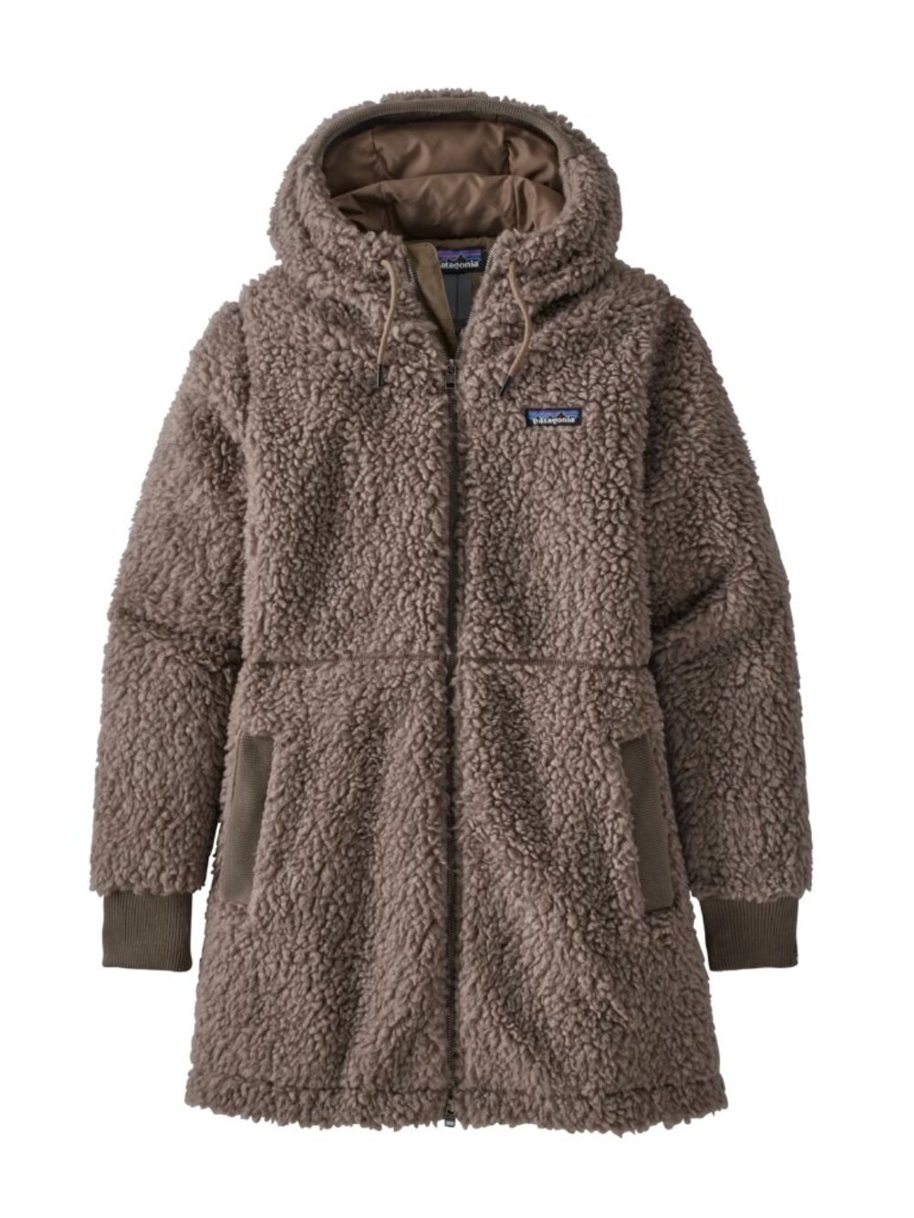Patagonia Dusty Mesa Parka Furry Taupe Sherpa Fleece Coat Small - Teddy Bear